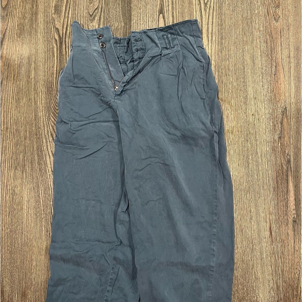 Urban Outfitters Paperbag Pants Wide Leg High Rise Side Pockets Blue Medium - Picture 3 of 11